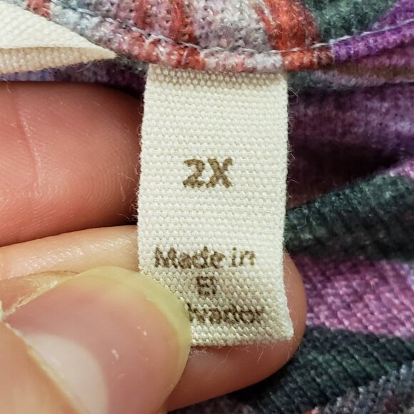 Soft Surroundings Womens Tropical Flower Top Size 2X Beachy Vacation Stretch - Picture 4 of 9